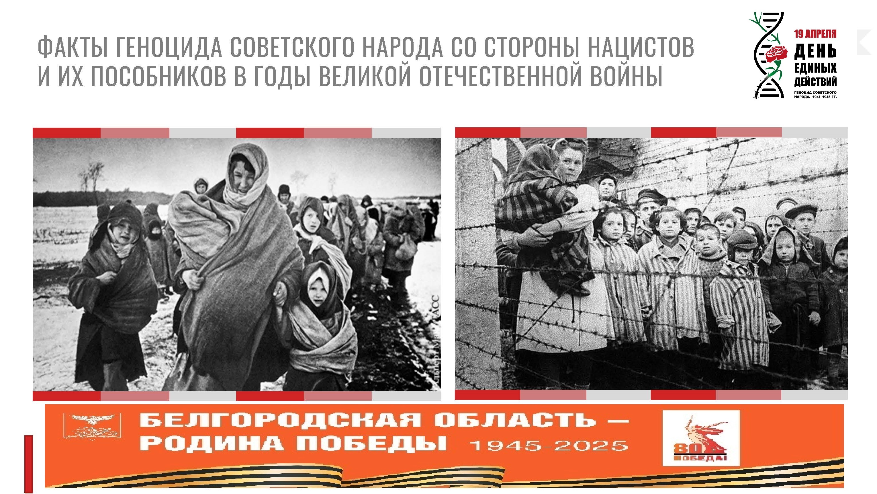 Классный час «День единых действий в память о геноциде советского народа нацистами и их пособниками в годы ВОВ».